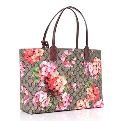 Gucci GG Supreme Monogram Blooms Medium Reversible Tote Beige Multicolor Dry Rose 3 of 15