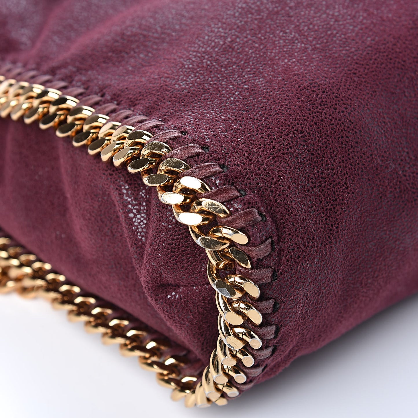 Shaggy Deer Falabella Fold Over Tote Burgundy
