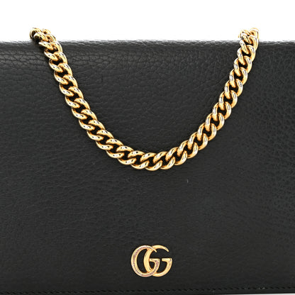 Gucci Calfskin Mini GG Marmont Chain Wallet Black 8 of 16