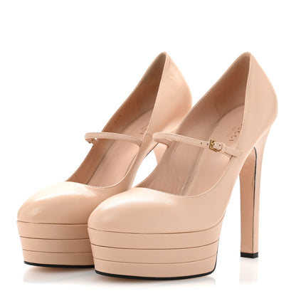 Gucci Malaga Kid Mary Jane Angel Platform High Heel Pumps 40.5 Skin Rose 4 of 11