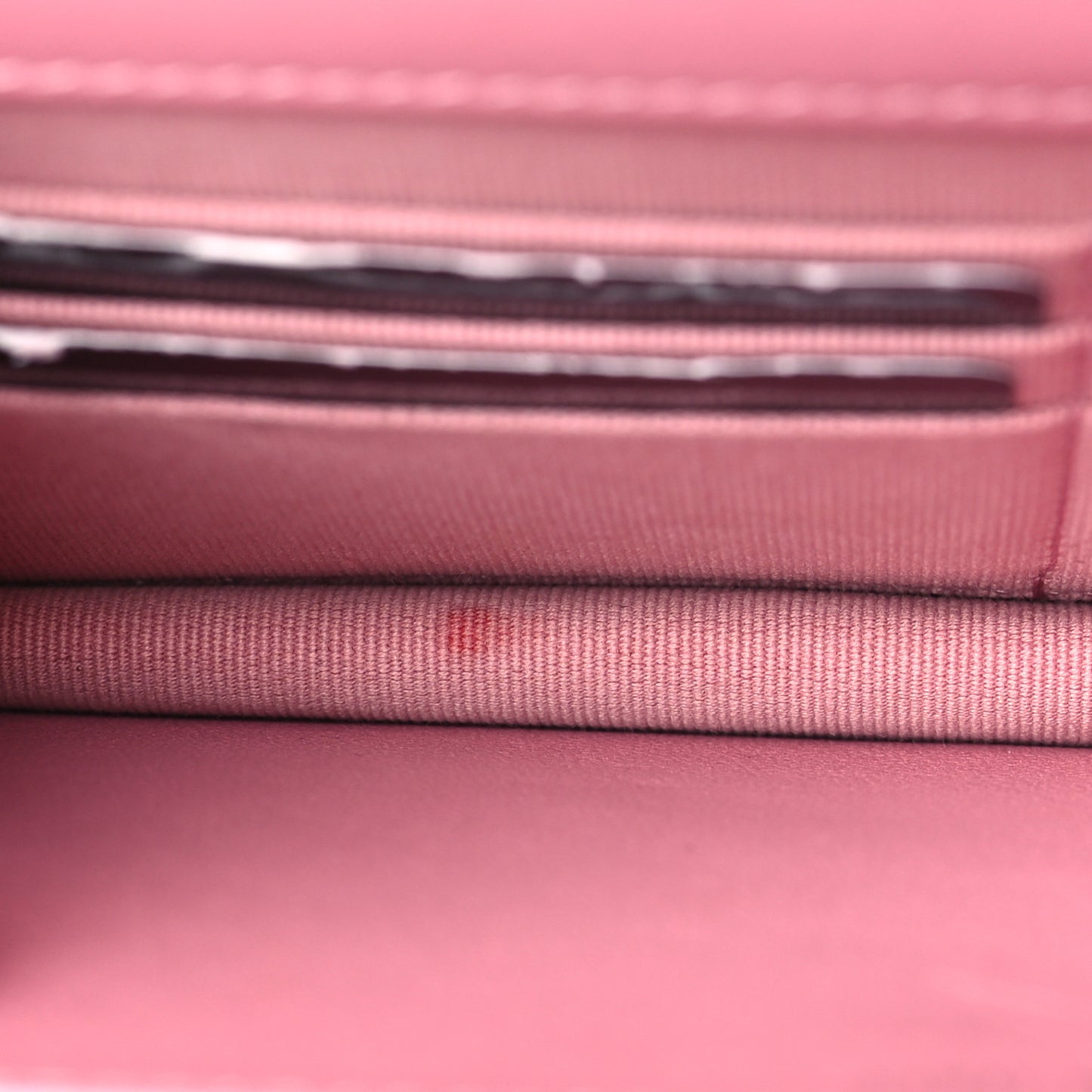 Lambskin Quilted Crystal Star Wallet On Chain WOC Pink