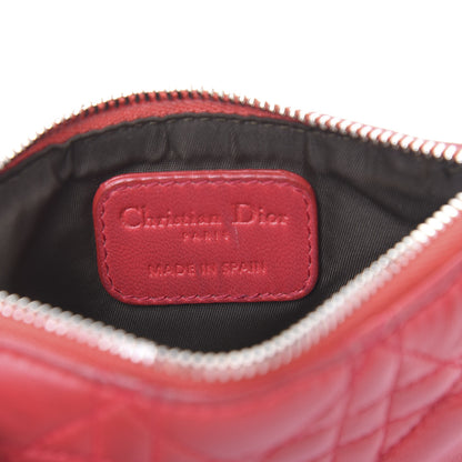 Christian Dior Lambskin Cannage Pouch Red 9 of 12