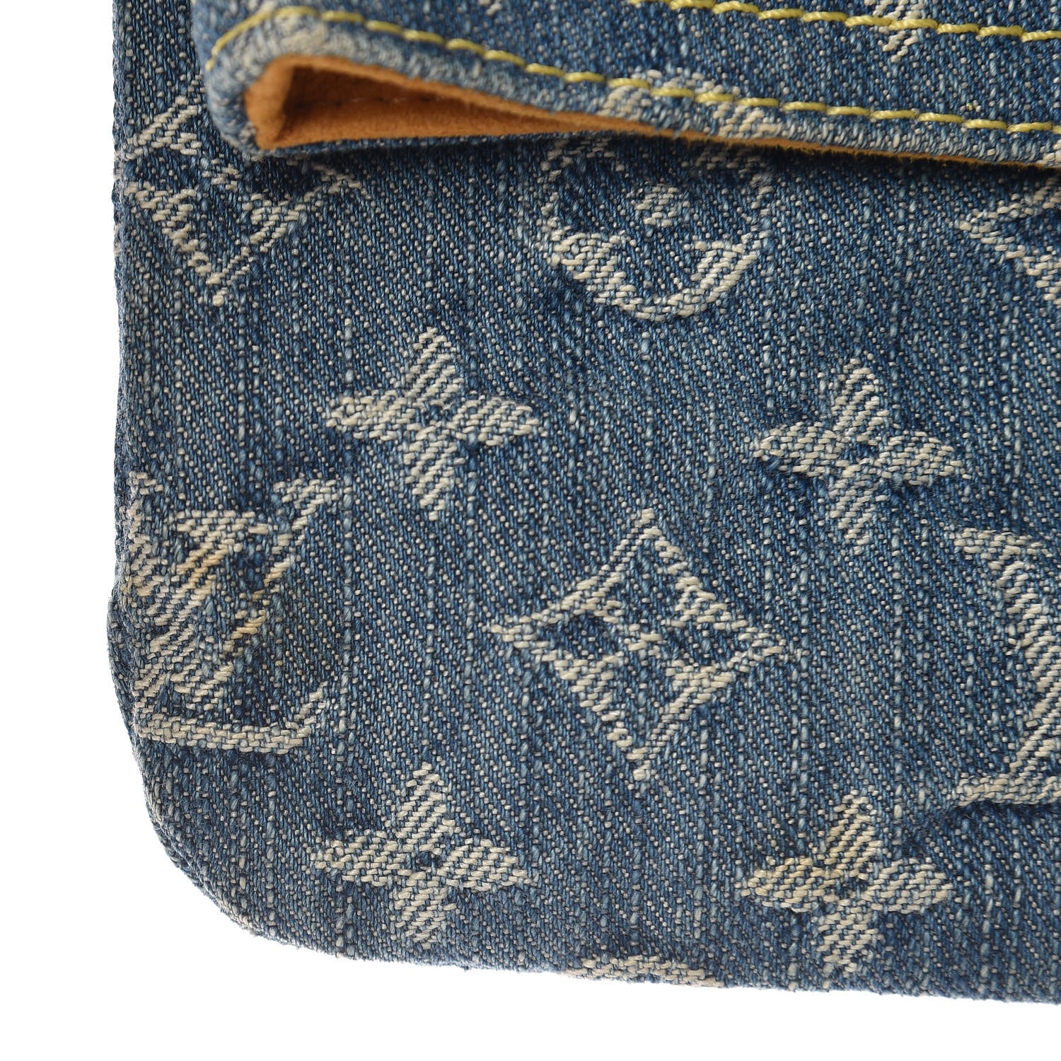 Louis Vuitton Monogram Denim Pochette Plat Clutch Blue 7 of 7