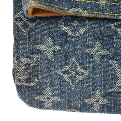 Louis Vuitton Monogram Denim Pochette Plat Clutch Blue 7 of 7