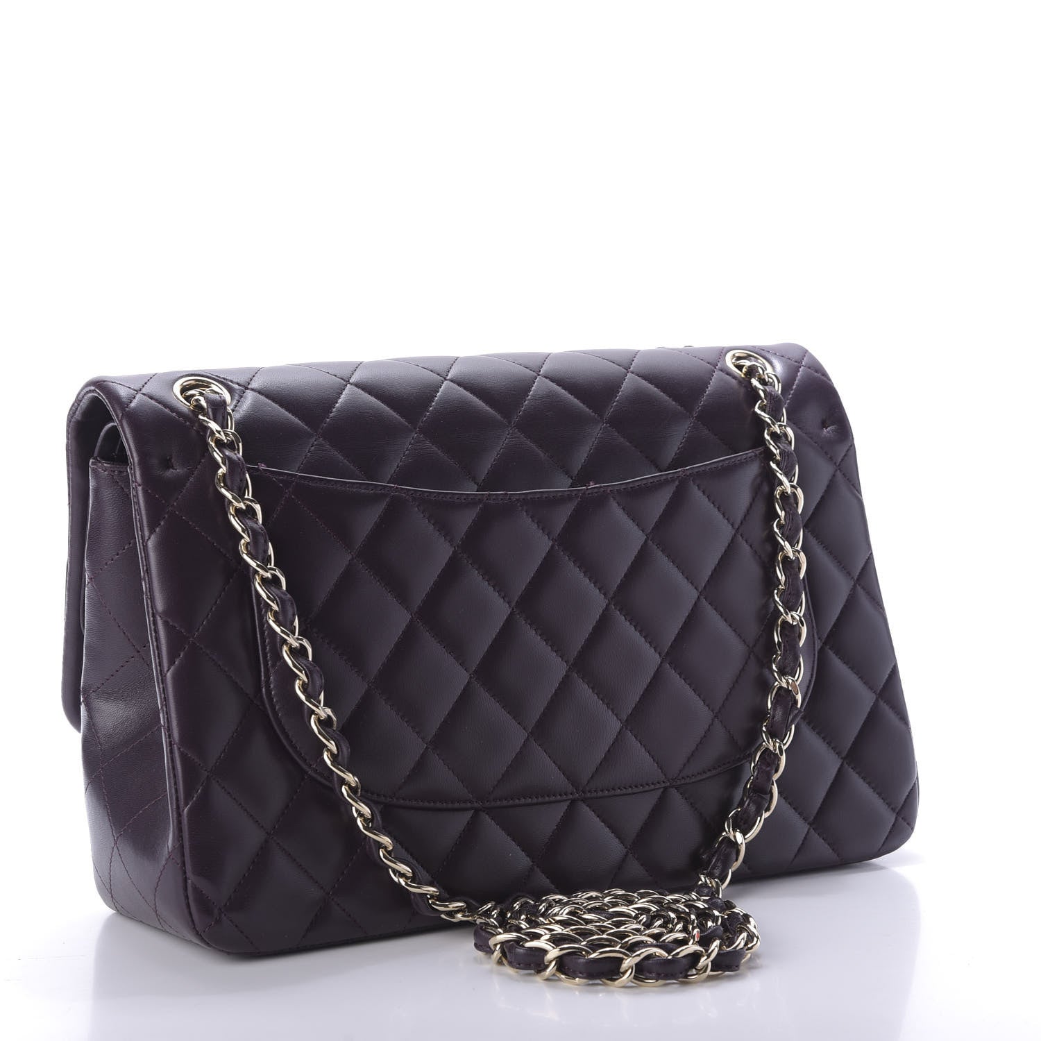 Chanel Lambskin Quilted Jumbo Double Flap Purple 3 of 9