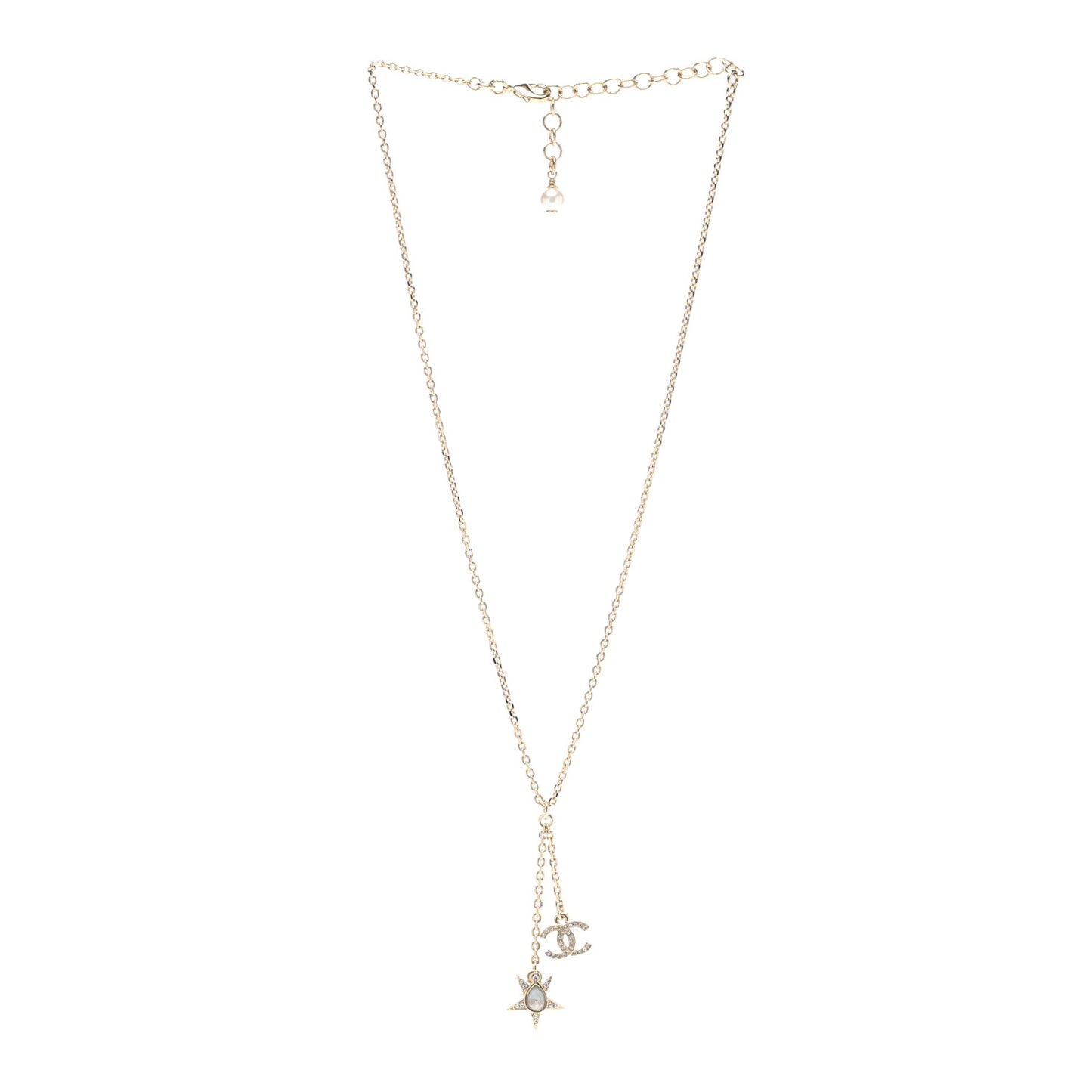 Crystal CC Star Necklace Gold
