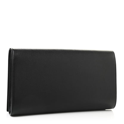 Saint Laurent Calfskin Monogram Large Belle De Jour Clutch Gray 3 of 7