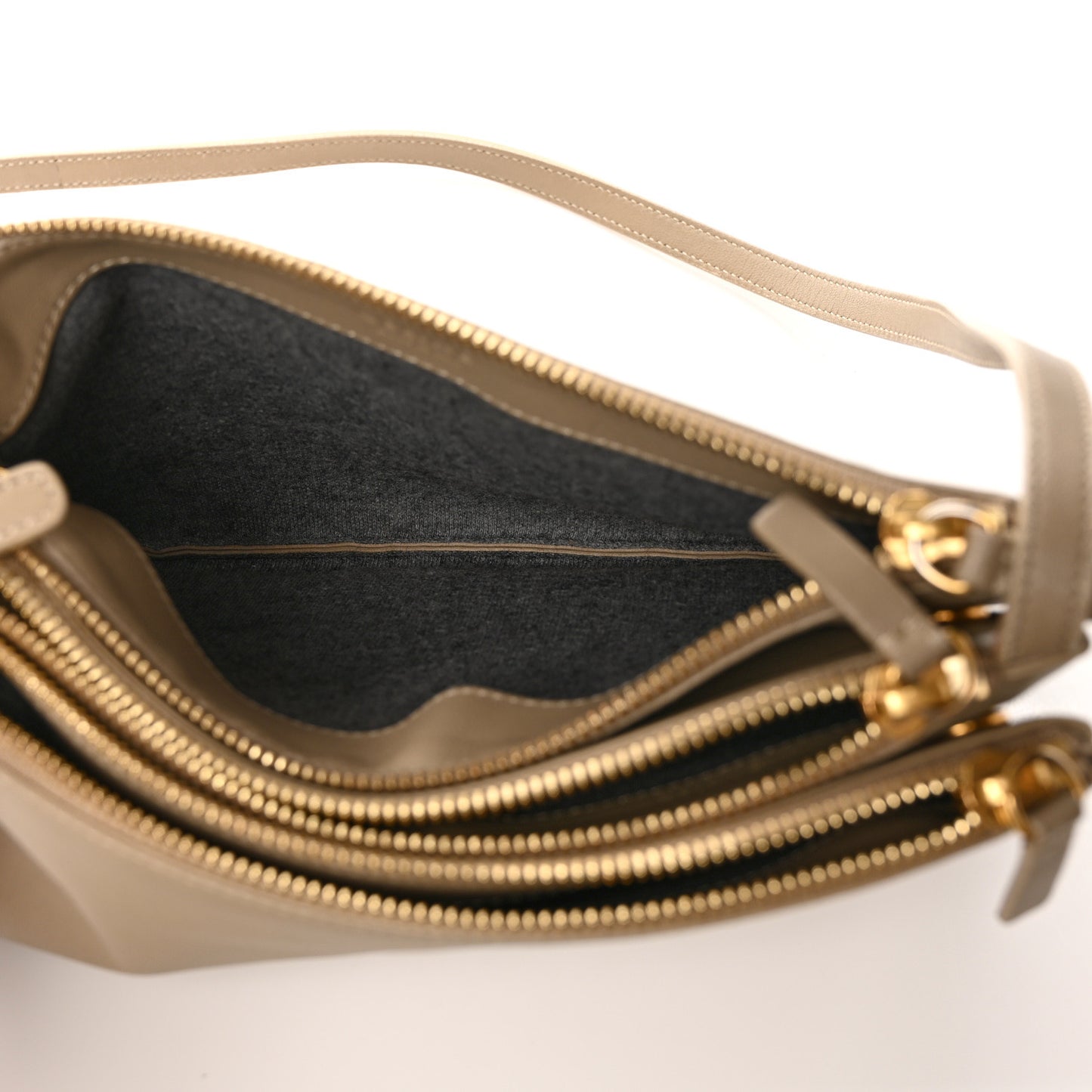 Lambskin Small Trio Crossbody Bag Beige