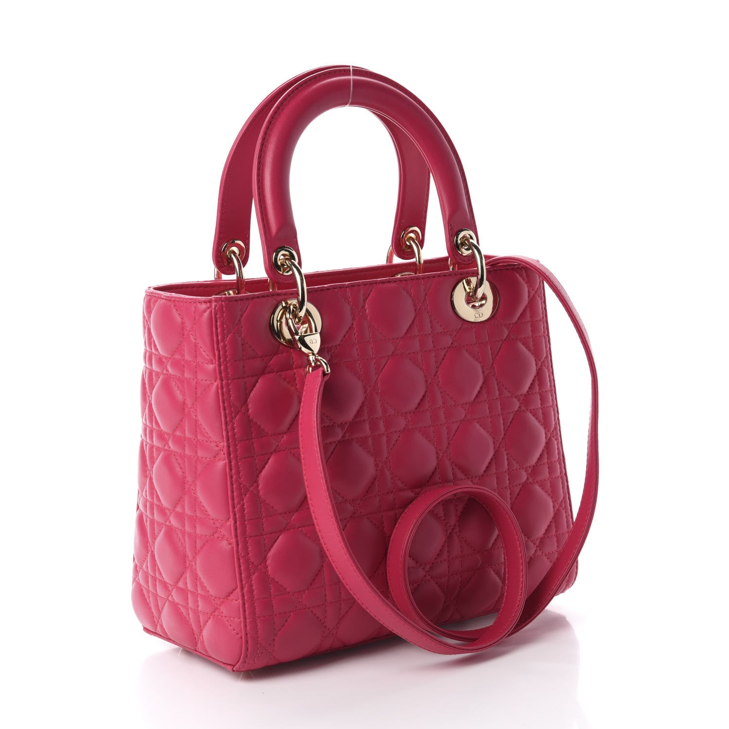 Christian Dior Lambskin Cannage Medium Lady Dior Pink 3 of 10