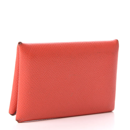 Hermes Epsom Calvi Card Case Rose Jaipur 3 of 6