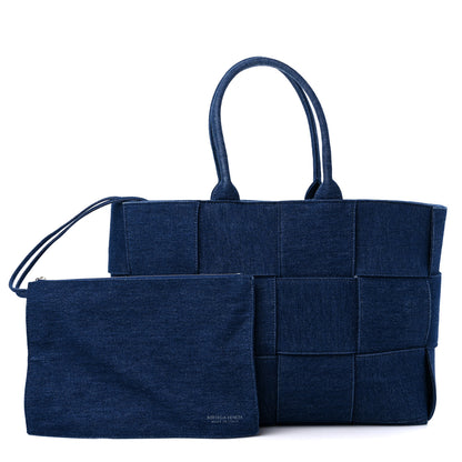 Bottega Veneta Denim Maxi Intrecciato Mens Arco Tote 1 of 8