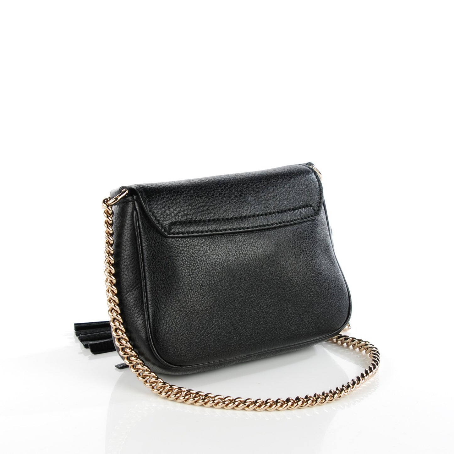 Pebbled Calfskin Small Soho Flap Crossbody Black