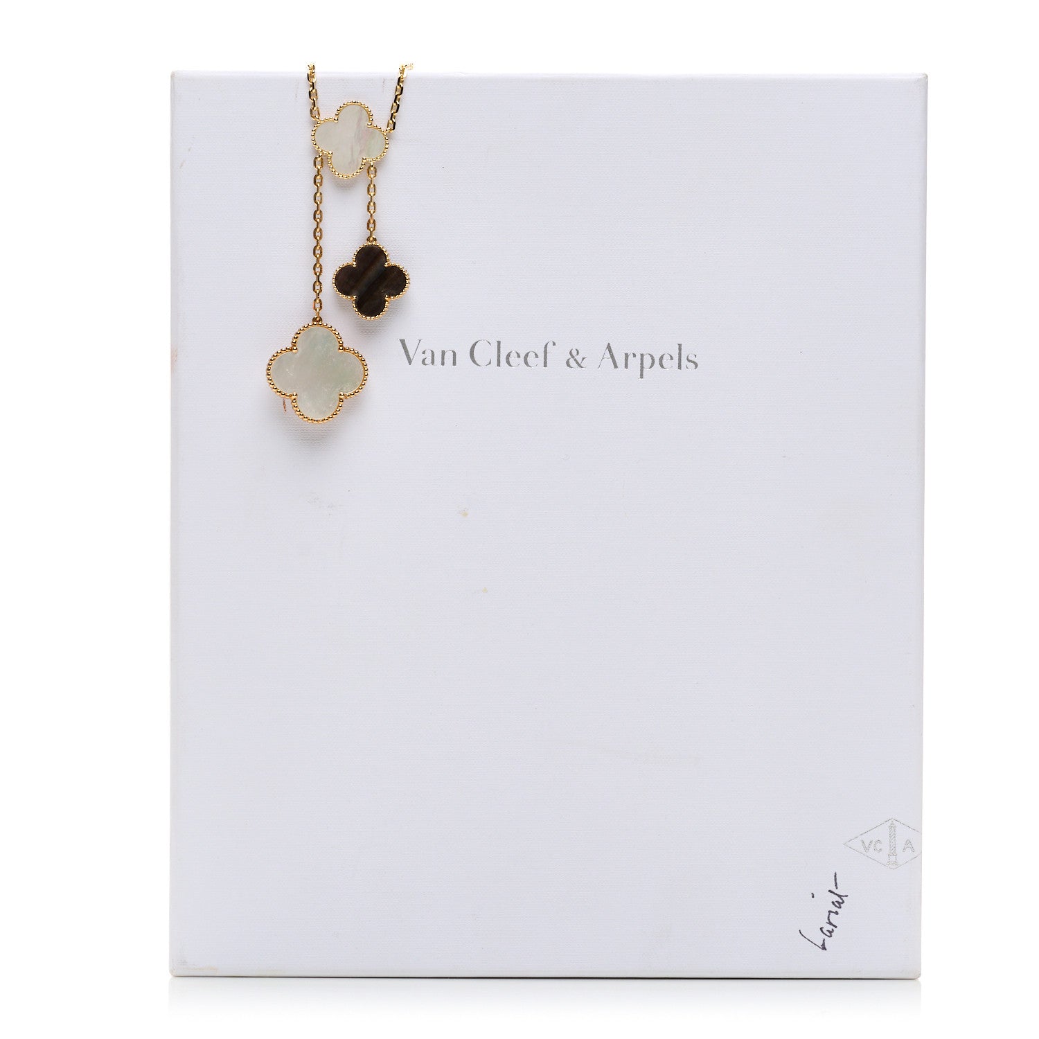 Van Cleef & Arpels 18K Yellow Gold Mother of Pearl Onyx 6 Motifs Magic Alhambra Necklace 5 of 5