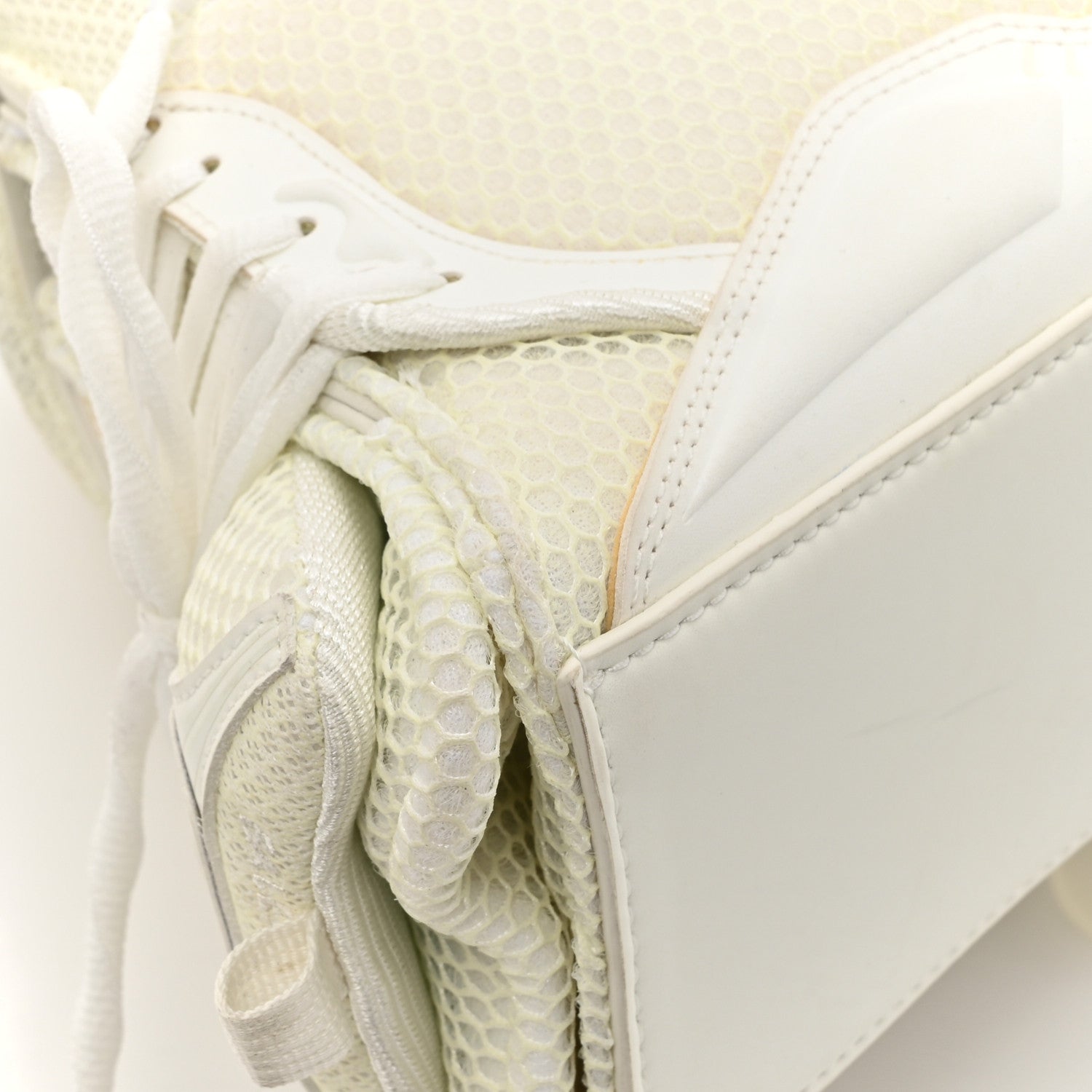 Balenciaga Faux Calfskin Fabric Glow In The Dark Small Sneakerhead Top Handle Bag White 11 of 13