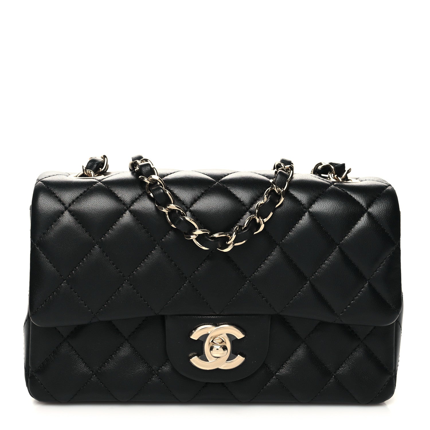 Chanel Lambskin Quilted Mini Rectangular Flap Black 1 of 10