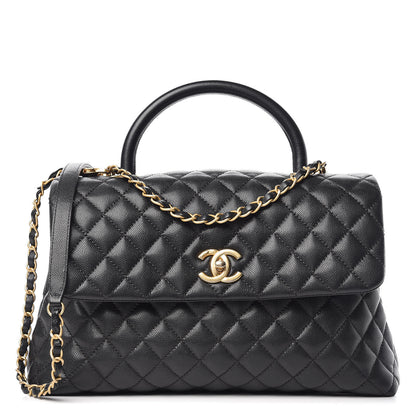Chanel Caviar Quilted Medium Coco Handle Flap Black 1 of 9