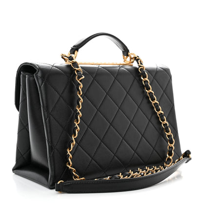 Chanel Lambskin Quilted Large Trendy Spirit Top Handle Bag Black 4 of 11
