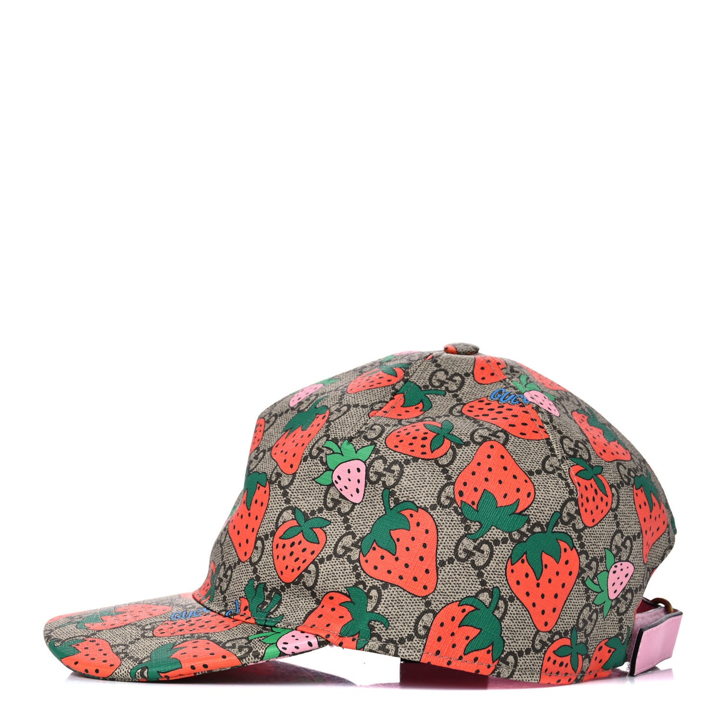 GG Supreme Monogram Strawberry Baseball Hat XL Beige