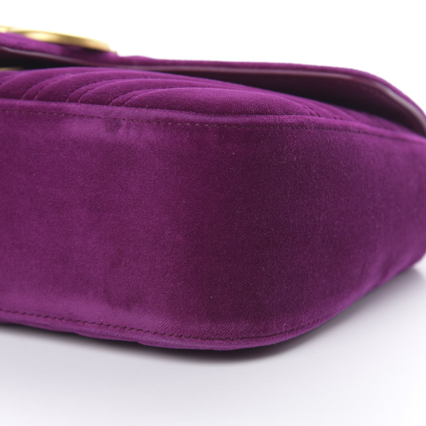 Velvet Matelasse Small GG Marmont Shoulder Bag Fuchsia Violet Cyclamen