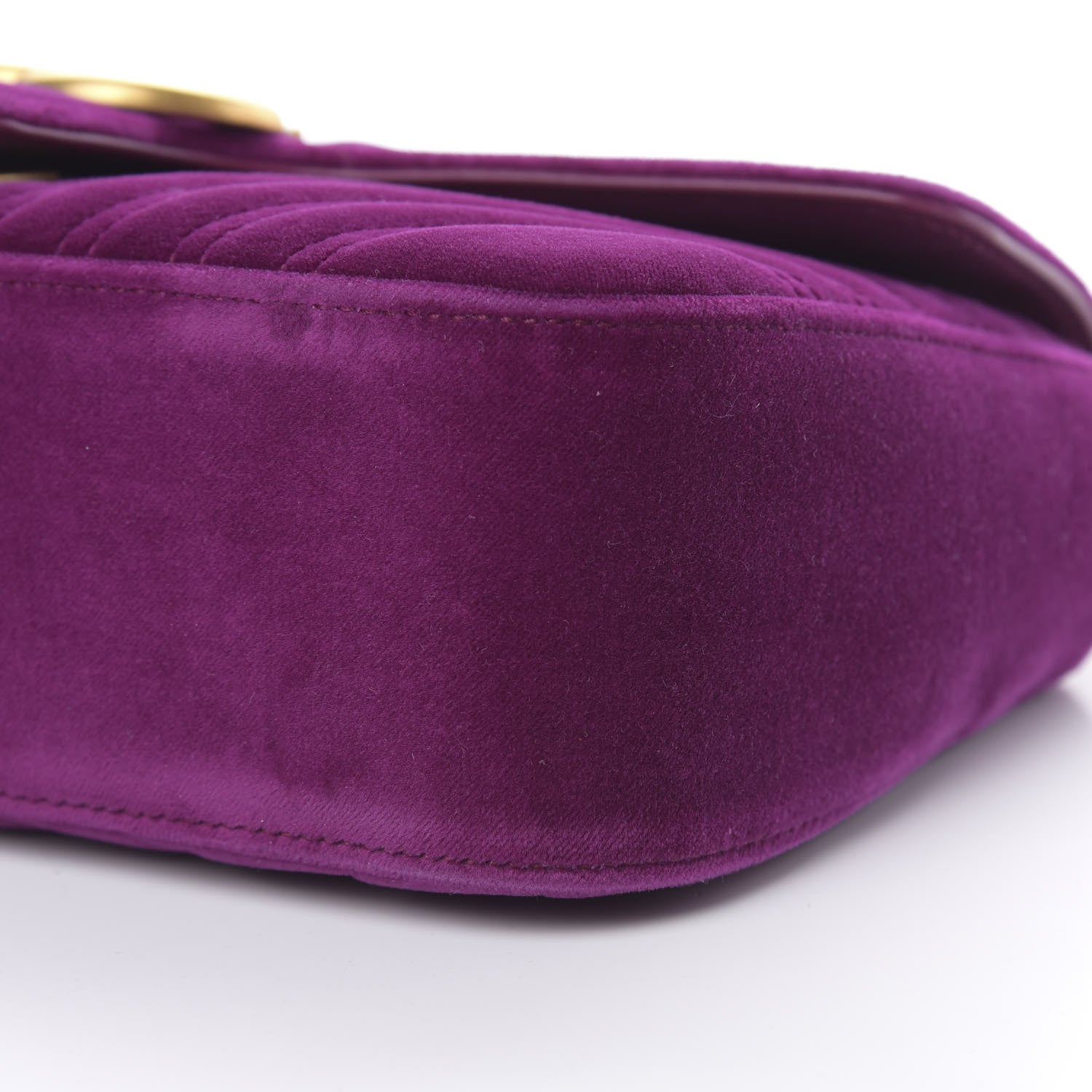 Gucci Velvet Matelasse Small GG Marmont Shoulder Bag Fuchsia Violet Cyclamen 10 of 13