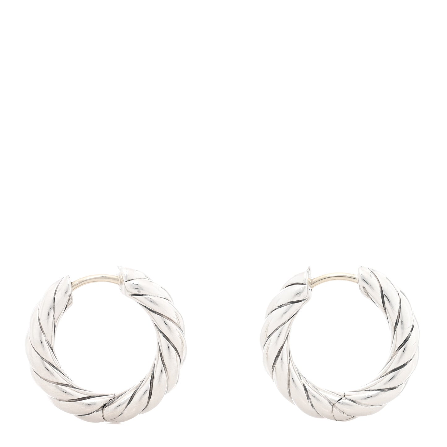 Sterling Silver 18.6mm Scultped Cable Hoop Earrings