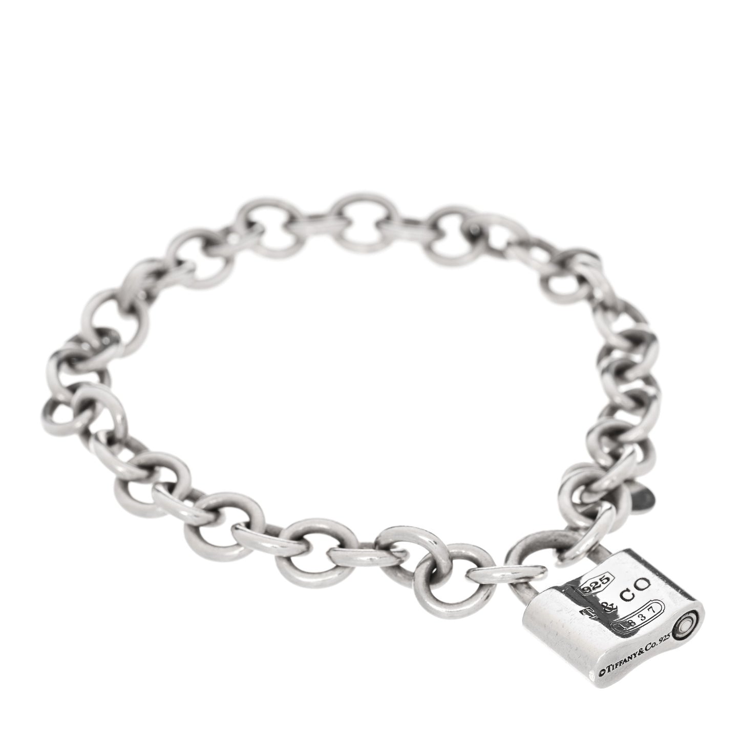 Sterling Silver 1837 Lock Charm Bracelet