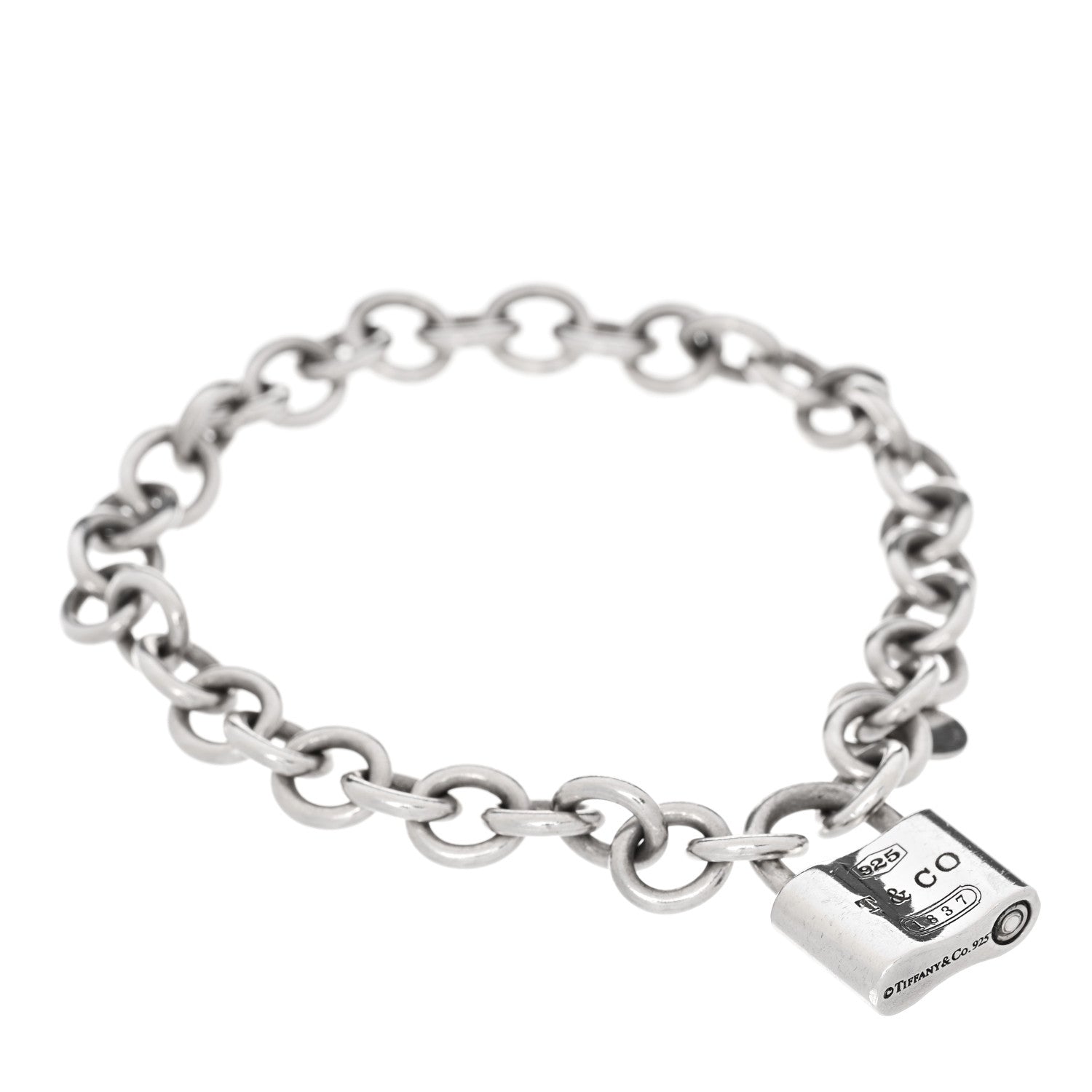 Tiffany Sterling Silver 1837 Lock Charm Bracelet 1 of 4