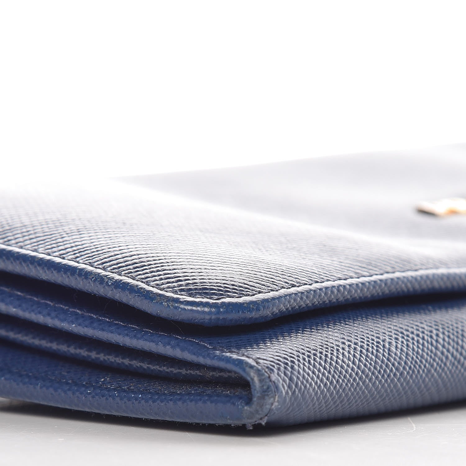Prada Saffiano Metal Continental Flap Wallet Bleuette 5 of 13