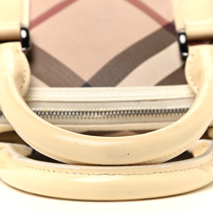 Burberry Supernova Check Patent Mini Chester Bowling Bag White 20 of 24