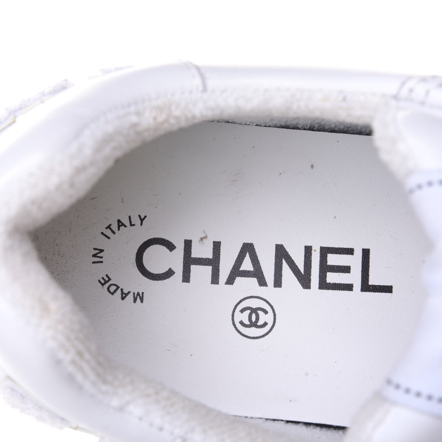 Calfskin Womens Logo Sneakers 38 White