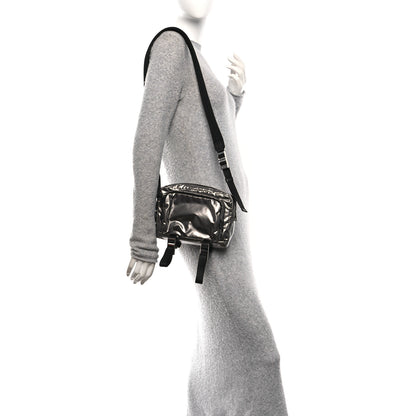 Prada Metallic Nylon Crossbody Bag Ferro 2 of 9