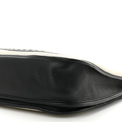 Hermes Toile Taurillon Clemence Evelyne III GM Ecru Black 10 of 11