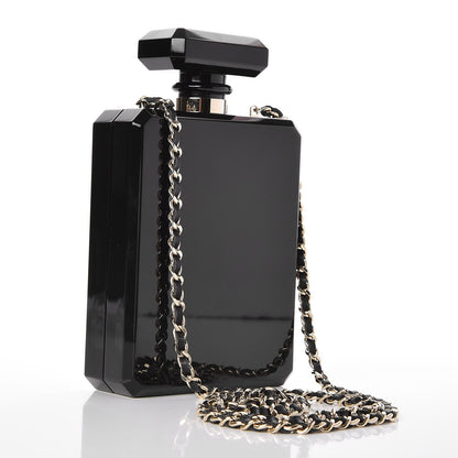 Chanel Plexiglass Perfume Bottle Clutch Black 3 of 6