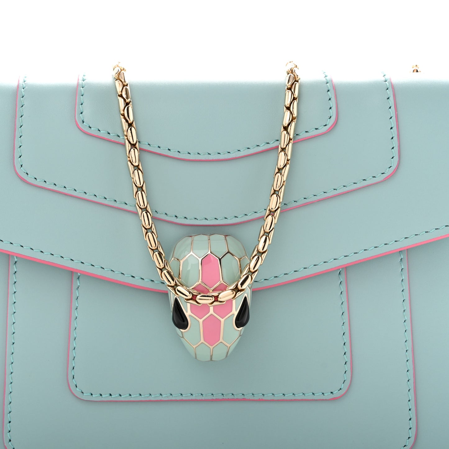 Calfskin Serpenti Forever Crossbody Bag Light Blue