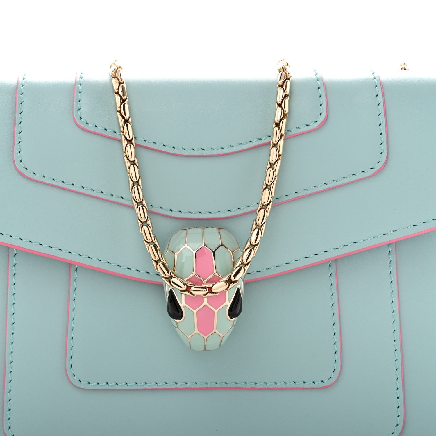 Bulgari Calfskin Serpenti Forever Crossbody Bag Light Blue 7 of 10