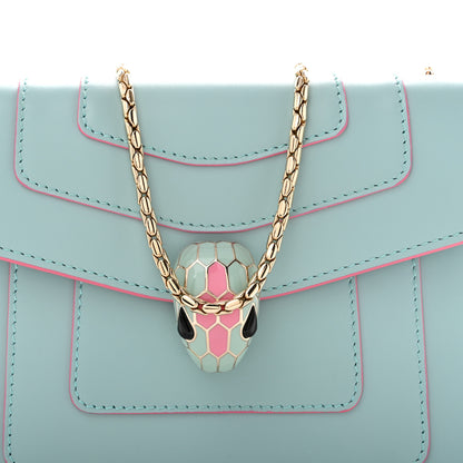Bulgari Calfskin Serpenti Forever Crossbody Bag Light Blue 7 of 10