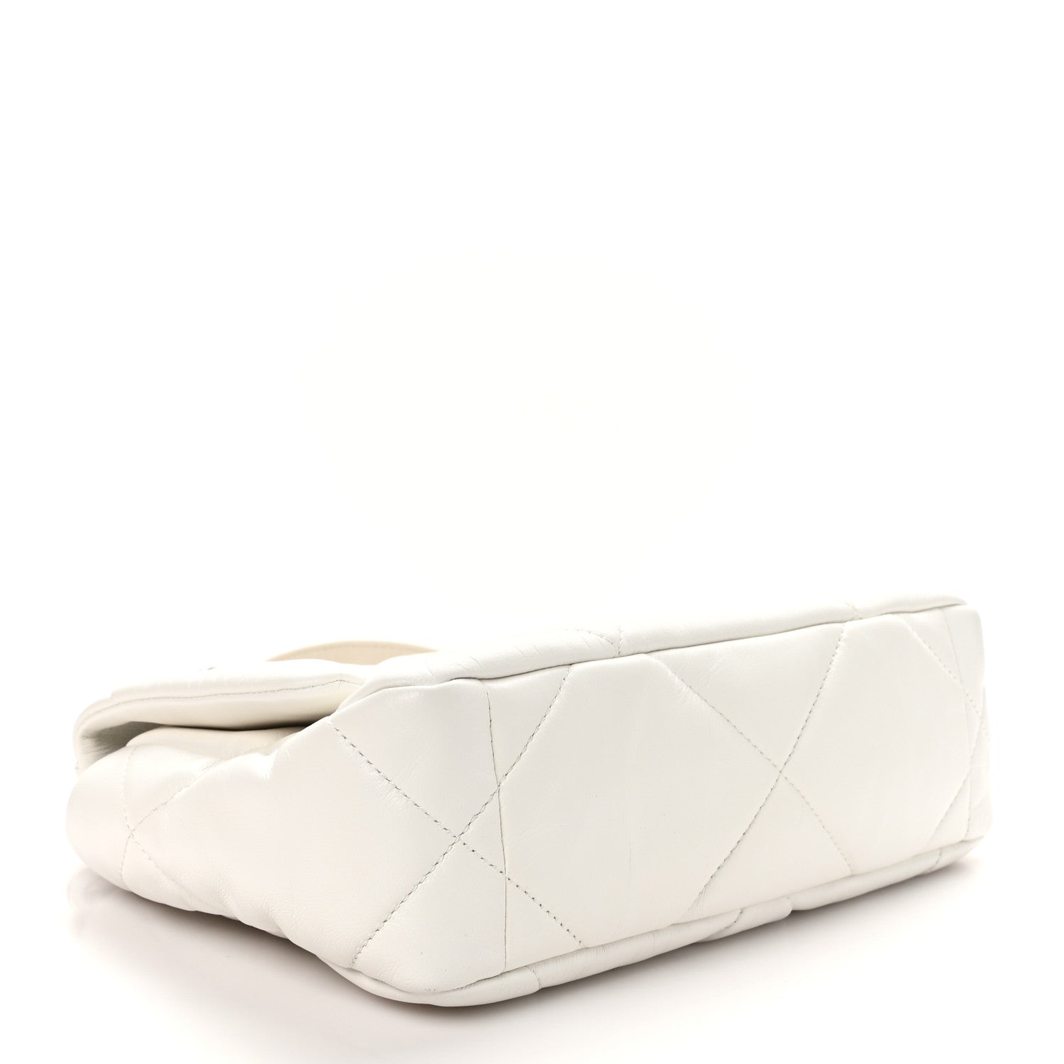 Chanel Shiny Crumpled Calfskin Quilted Medium Chanel 19 Flap White 4 of 11