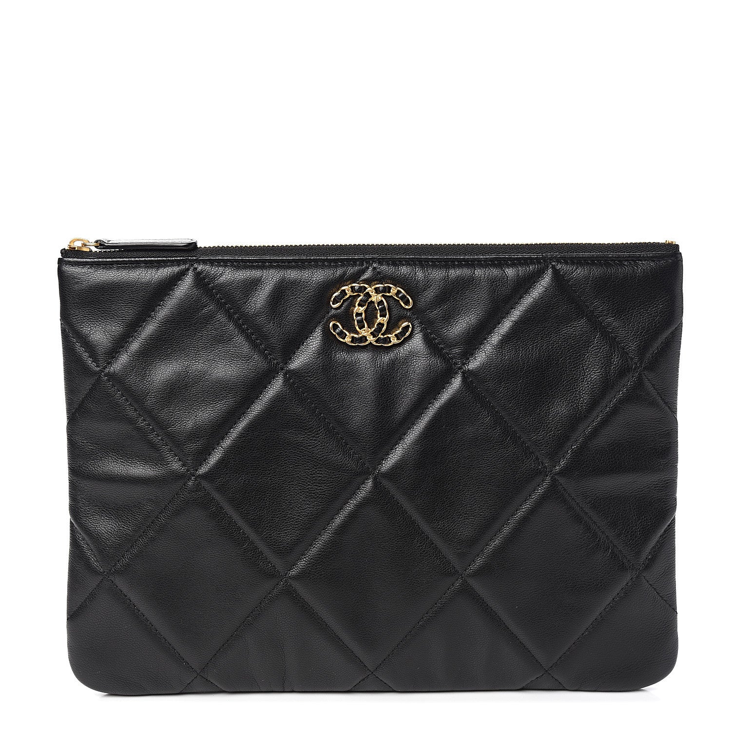 Chanel Goatskin Quilted Large 19 Cosmetic Case Black 1 of 7