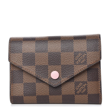 Louis Vuitton Damier Ebene Victorine Wallet Rose Ballerine 1 of 8