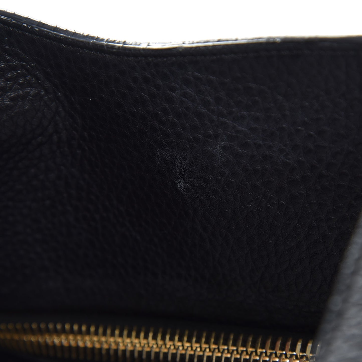 Grained Calfskin Large Alix Padlock Zip Shoulder Bag Black