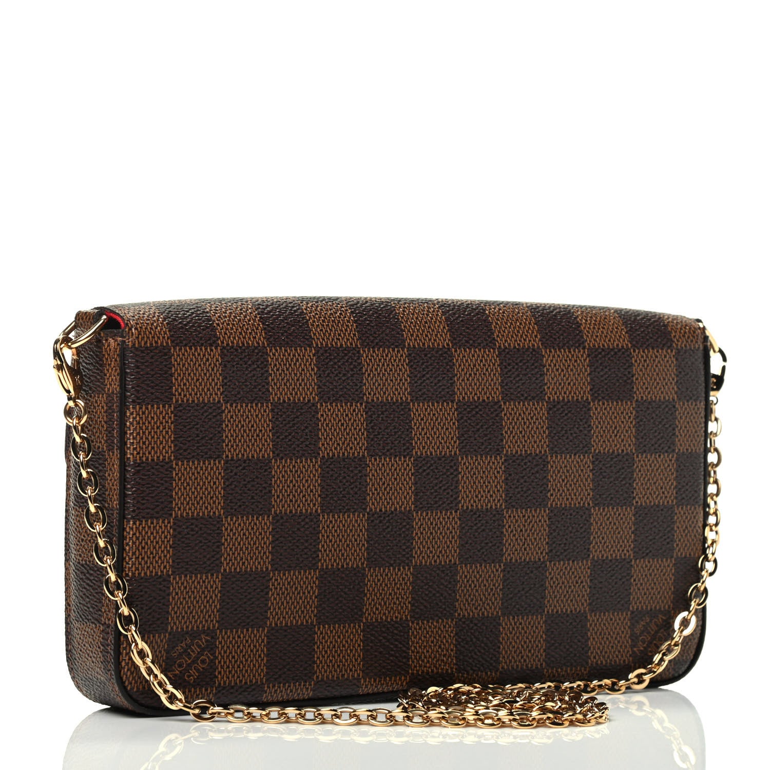 Louis Vuitton Damier Ebene Pochette Felicie Chain Wallet 2 of 3