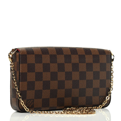 Louis Vuitton Damier Ebene Pochette Felicie Chain Wallet 2 of 3