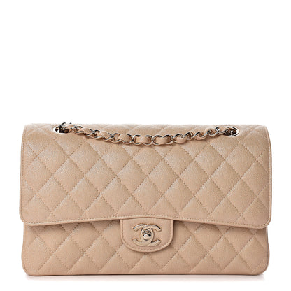 Chanel Iridescent Caviar Quilted Medium Double Flap Beige 1 of 11