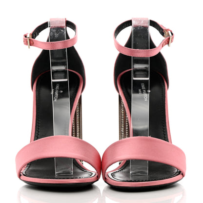 Louis Vuitton Satin Crystal Silhouette Sandals 39 Pink 2 of 14