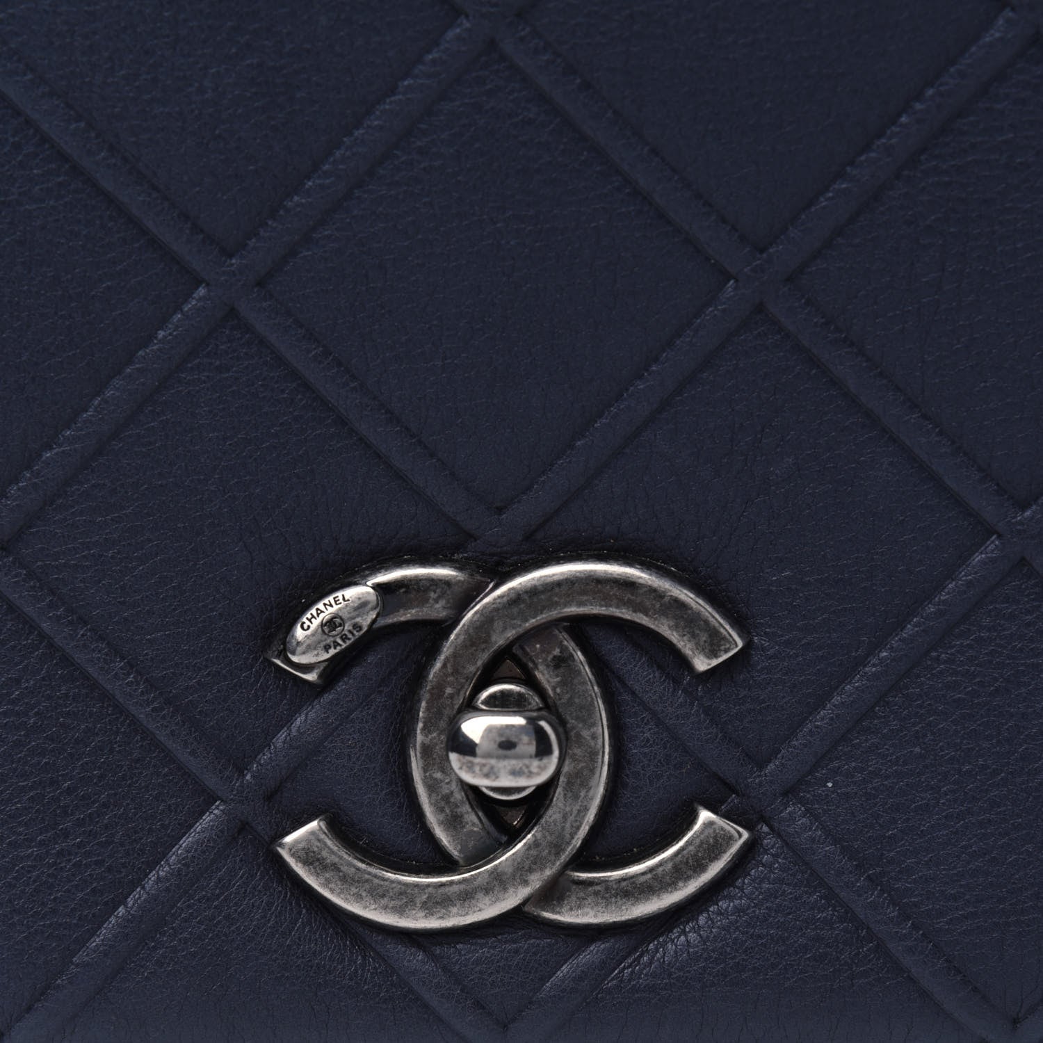 Chanel Calfskin Diamond Embossed New Chic Flap Blue 6 of 6