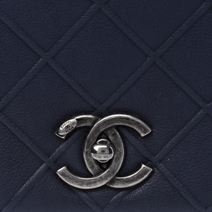 Chanel Calfskin Diamond Embossed New Chic Flap Blue 6 of 6