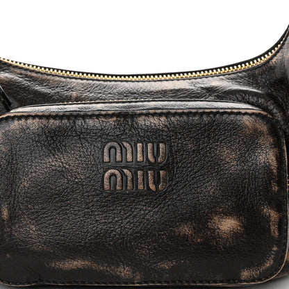 Miu Miu Distressed Nappa Pocket Bag Sand Coffee 8 of 10