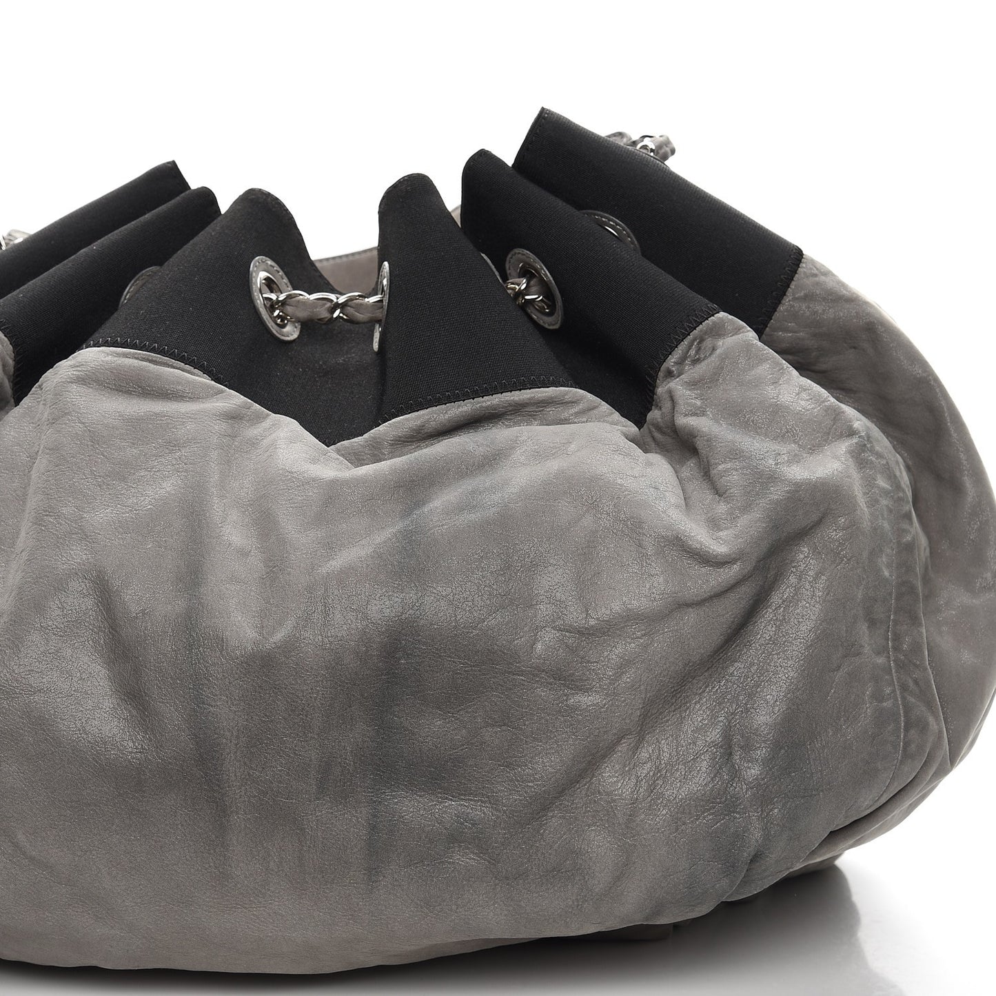 Iridescent Calfskin Large Stretch Spirit Cabas Grey