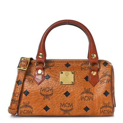 MCM Visetos Mini Boston Bag Cognac 1 of 8