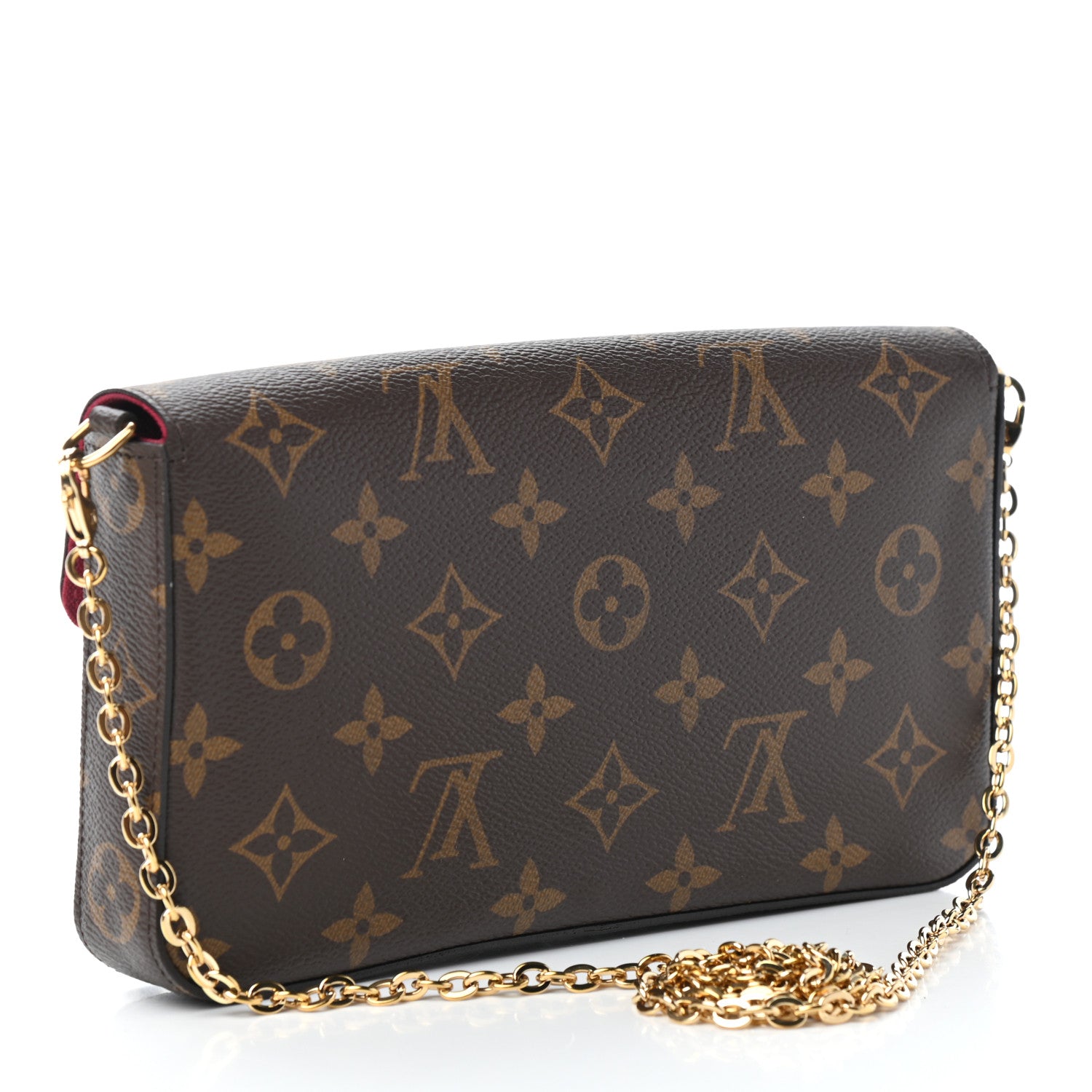 Louis Vuitton Monogram Pochette Felicie Chain Wallet Fuchsia 3 of 8